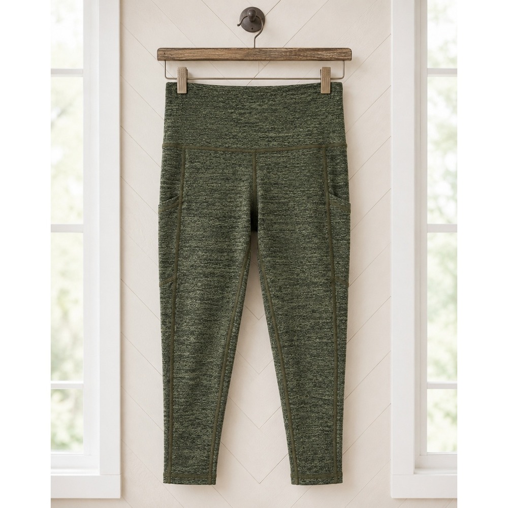 OFFLINE by Aerie High Rise Leggings Green Side Pocket Activewear NWOT Sz L